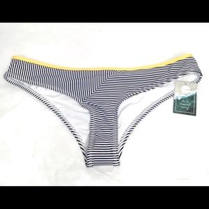 Eidon Blue White Yellow Stripe Bikini Bottom Sz Lg
